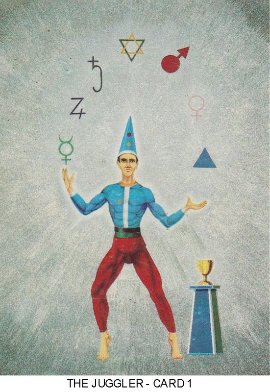 The Juggler from The Tarot of Frown Strong (now The Tarot of Virsel). Used with owner's permission.