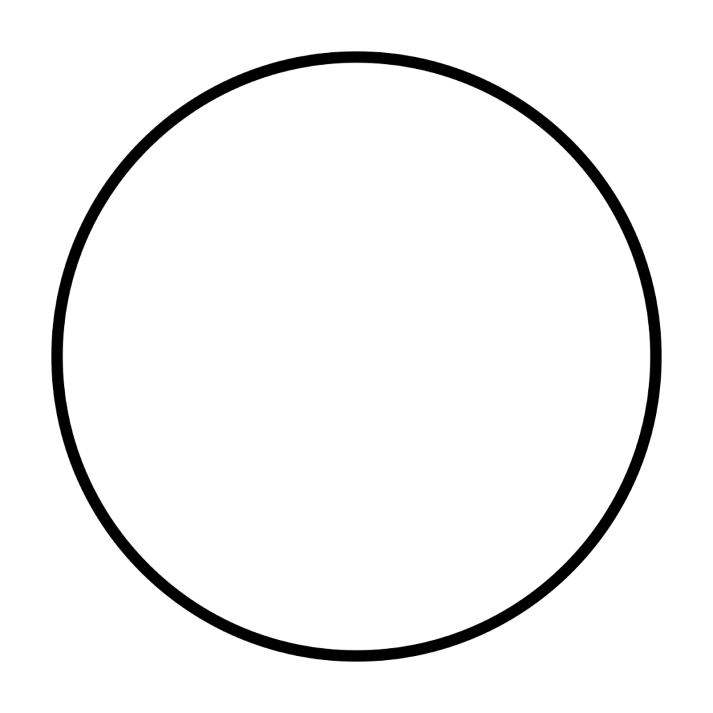 A simple black circle outline.